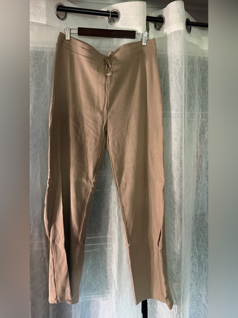 J.O & Co ribbed Drawstring Pants - Tan